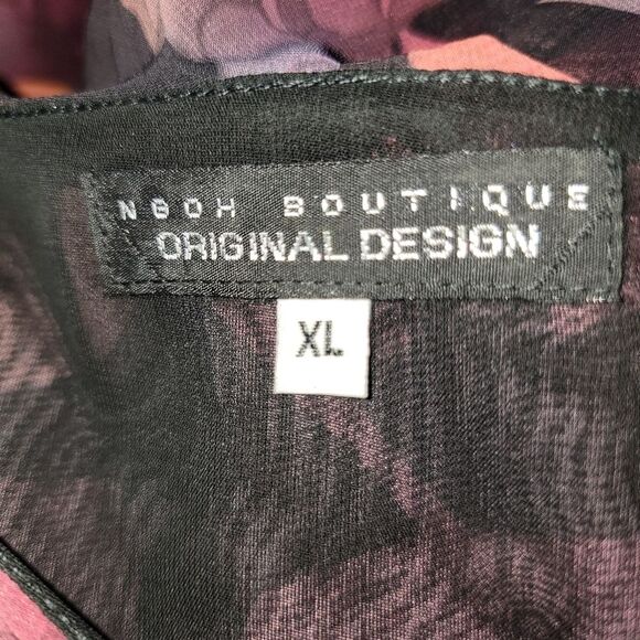 Ngoh Boutique Orginal Design Nwot floral chiffon ruffle blouse top size XL - Picture 8 of 8